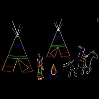 19' x 30' Native American<br />Scene