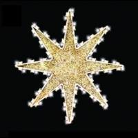 3' 8 Point Glittered Star