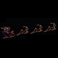 6' Silhouette Santa and 4'<br />Silhouette Reindeer